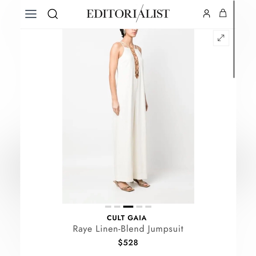 Cult Gaia Cream Linen-Blend Jumpsuit
